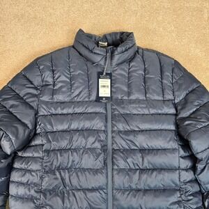 Lands End Mens Puffer Jacket Vintage Indigo Blue Quilted LM35OW426 M NEW